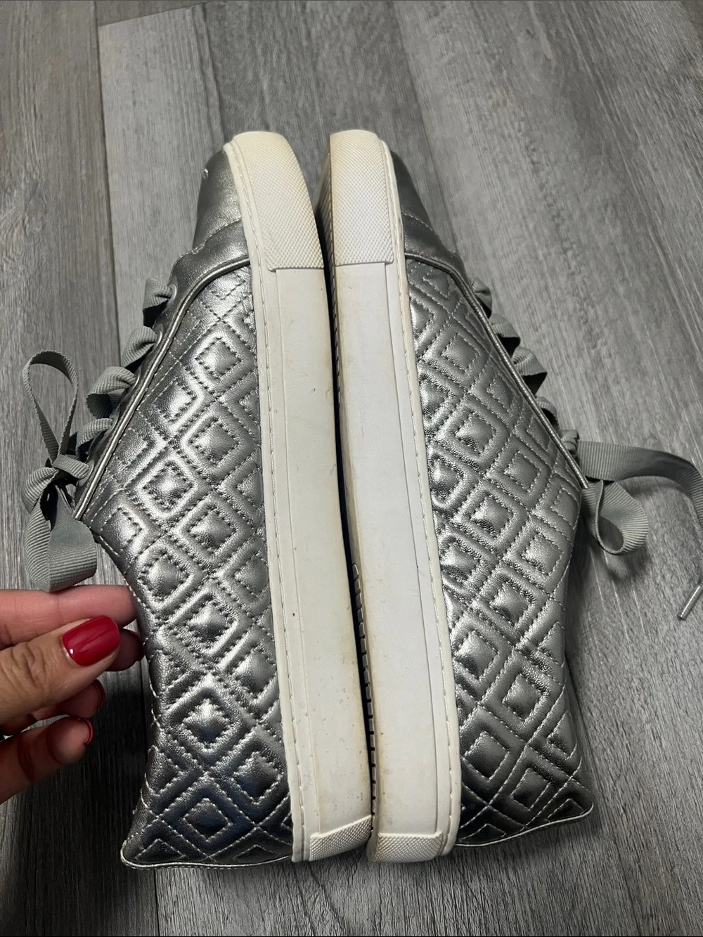 Tory Burch Marion Quilted Sneaker /Gunmetal/ size 10